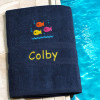 Childs Towel Colourful Fish Personalised Towel