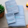 Personalised Towel Bale Blue Bath Hand Flannel Set