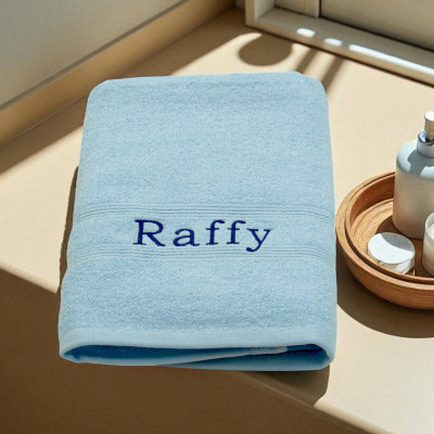 Personalised Towel Blue Bath Towel