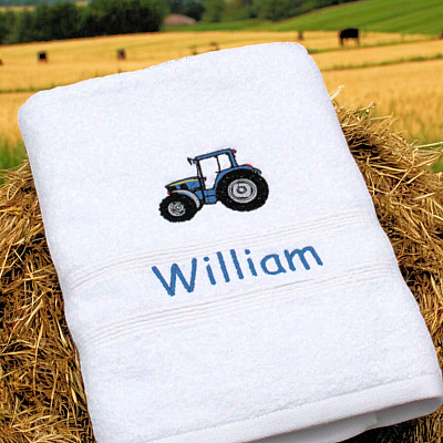 Personalised Tractor Towel | Embroidered Farm Tractor Bath Towel Gift Personalised Tractor Towel | Embroidered Farm Tractor Bath Towel Gift