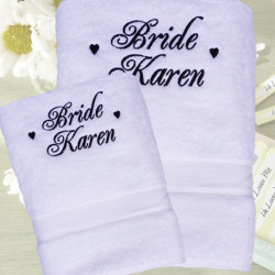 Bridal Towel Set Wedding Towels Bath and Hand Set