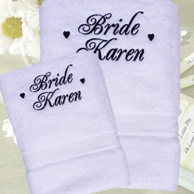 Bridal Towel Set Wedding Towels Bath and Hand Set