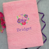 Butterfly Flowers Bath Towel Pretty Personalised Towels