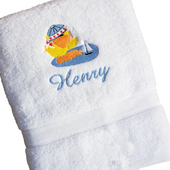 Boys Bath Towel Gift Childs Embroidered Personalised Towel
