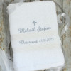 Christening Towel Personalised Name and Cross