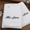 Mr and Mrs Towels Personalised White Bath Pair