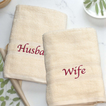 Bath Towels Set His and Hers Cream Towels