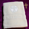 Baptism Towel Ivory Embroidered Christening Gift Towel