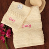 Personalised Towel Set Cream Hand and Face Cloth