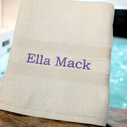 Personalised Bath Sheet Cream XL Towel
