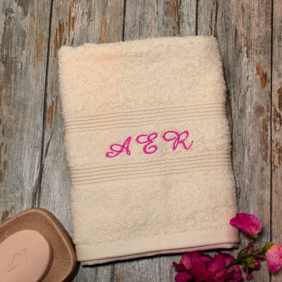 Personalised Towel Cream Hand Towel