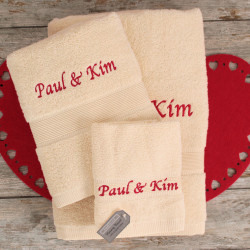Personalised Towel Bale Cream Bath Hand Flannel