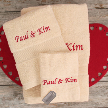 Personalised Towel Bale Cream Bath Hand Flannel