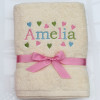 Personalised Hearts Towel Scatter Hearts Bath Towel