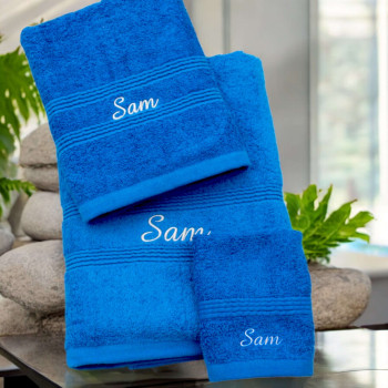 Personalised Towel Bale Royal Blue 3pc Towel Set