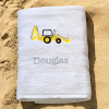 Digger Towel Personalised Bath Towel