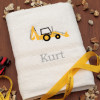 Digger Towel Personalised Bath Towel