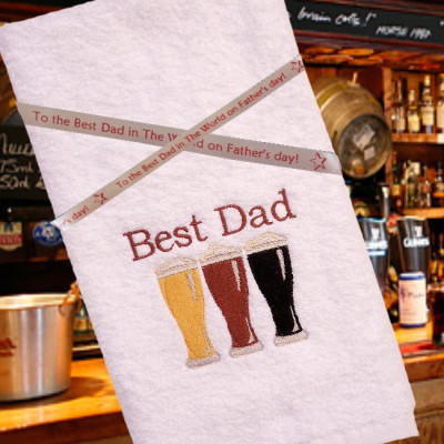 Personalised Fathers Day Towel Beer Lovers Hand Towel