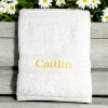 Personalised White Bath Towel Custom Embroidered Towel - Amy's Gifts