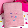 Personalised Childs Towel Girls Butterflies Towel