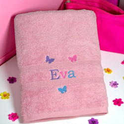 Personalised Childs Towel Girls Butterflies Towel