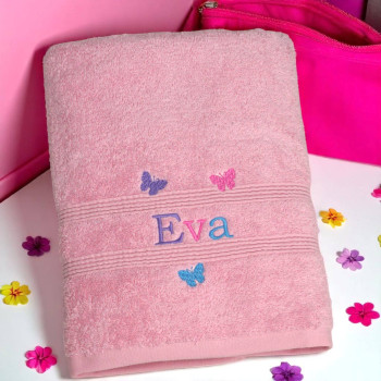 Personalised Childs Towel Girls Butterflies Towel