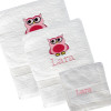 3pc Towel Set Owl Motif Personalised Bath Towel Set