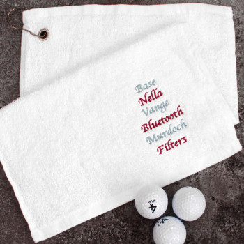 Embroidered Golf Team Towel Personalised Golfers Towel Gift