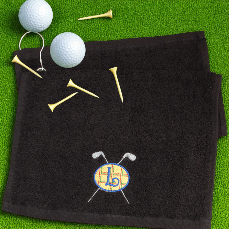 Embroidered Monogram Golf Towel Personalised Golfers Towel
