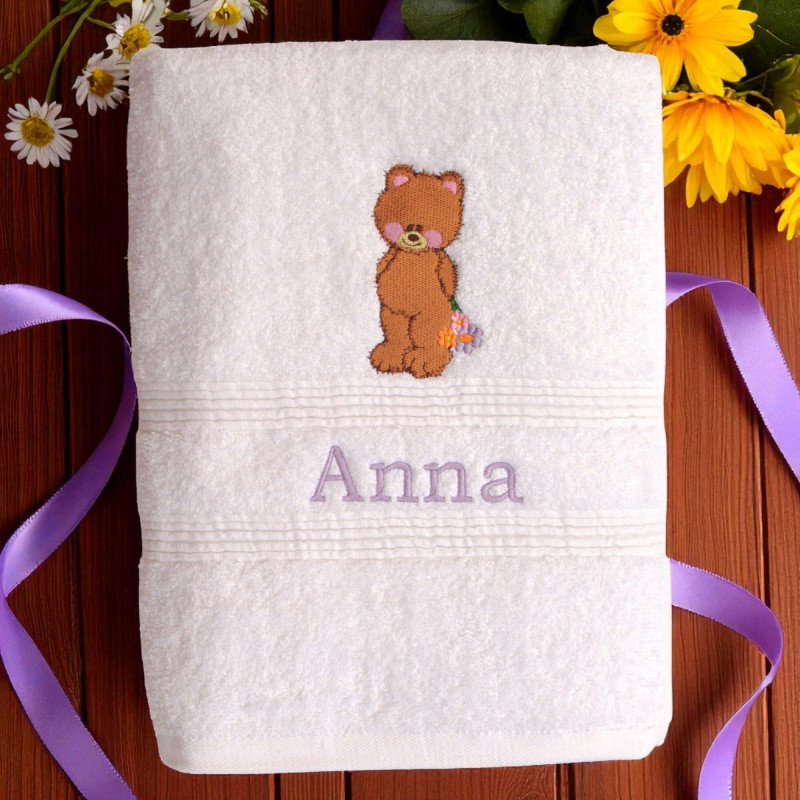 Teddy Bear Towel Personalised Bath Towel