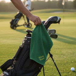 Personalised Golf Towel Green Monogrammed Golfers Towel