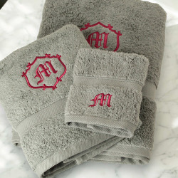 Monogram Bath Towels Old English Gothic Initial Towel Set