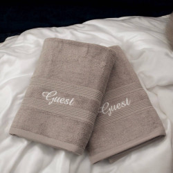 Grey Guest Hand Towels Personalised Gift Set