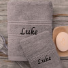 Personalised Grey Towels Hand and Flannel Gift Set