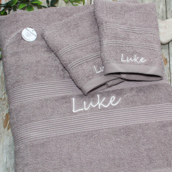 Personalised Towel Set Large Sheet and 2 Flannels Set
