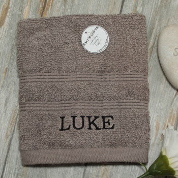 Personalised Face Cloth Grey Embroidered Flannel