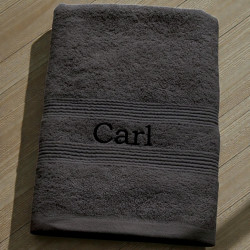 Personalised Towel Charcoal Grey Cotton Bath Towel