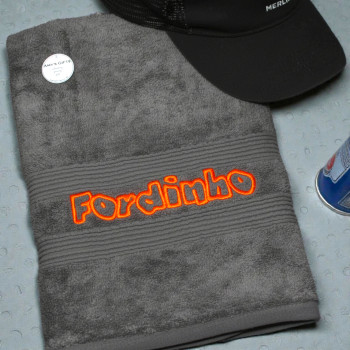 Personalised Graffiti Towel Dark Grey Bath Towel Teenage Gift