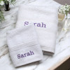 Personalised Hand Towel Set White Hand Towel and Flannel