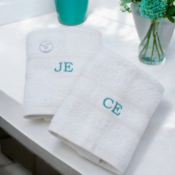 Personalised Hand Towels His and Hers White Hand Gift Set