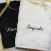 Personalised Couples Towel Set Black and White Bath Towels