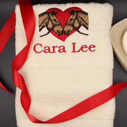 Horses Towel Personalised Horses Heart Towel