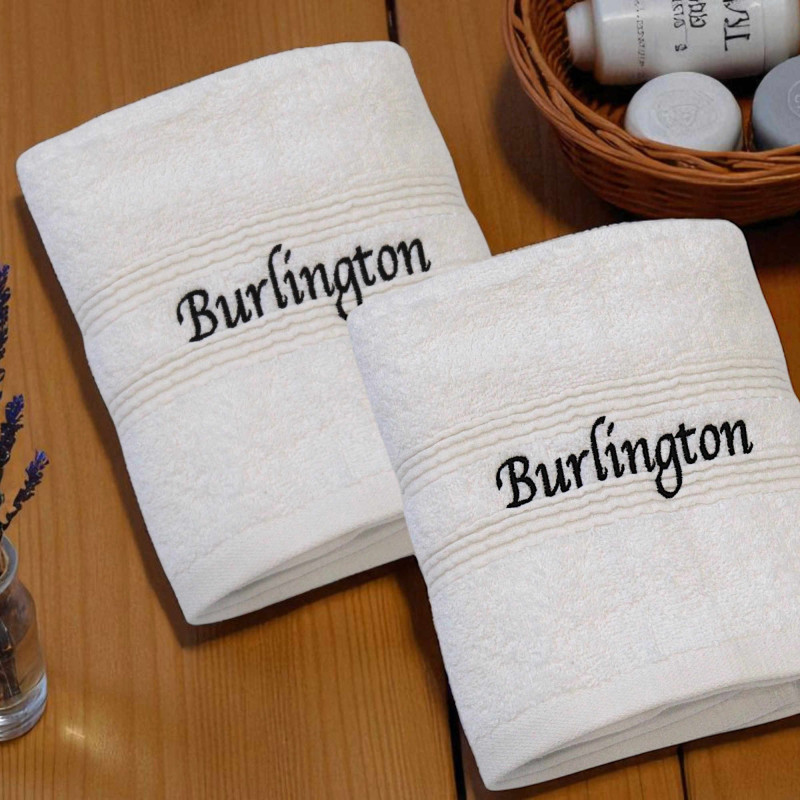 Personalised Hotel Guest Towels Embroidered White Hand