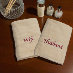 Personalised Hand Towels Cream Hand Towel Set