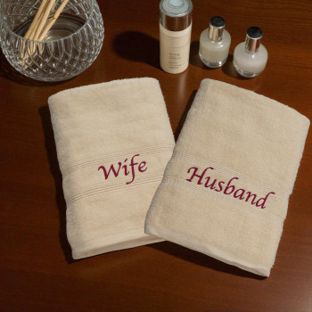 Personalised Hand Towels Cream Hand Towel Set