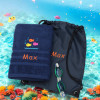 Personalised Swim Towel with Bag Navy Fishes Swimming Set
