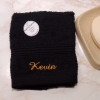 Personalised Flannel Black Embroidered Face Cloth