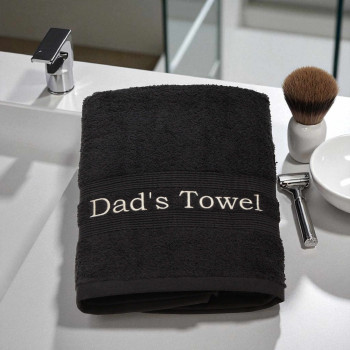 Personalised Towel Black Hand Towel