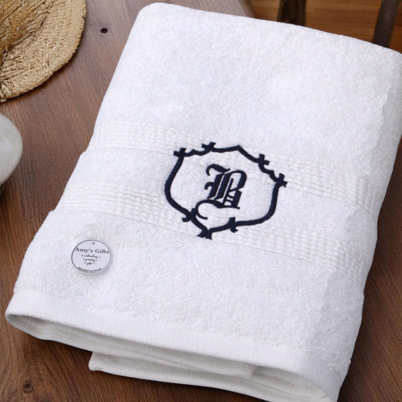 Olde English Bath Towel Gothic Monogrammed Initial Towel