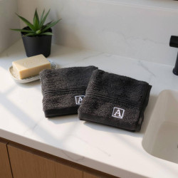 Personalised Initial Flannels Monogram Embroidered Face Cloth Pair